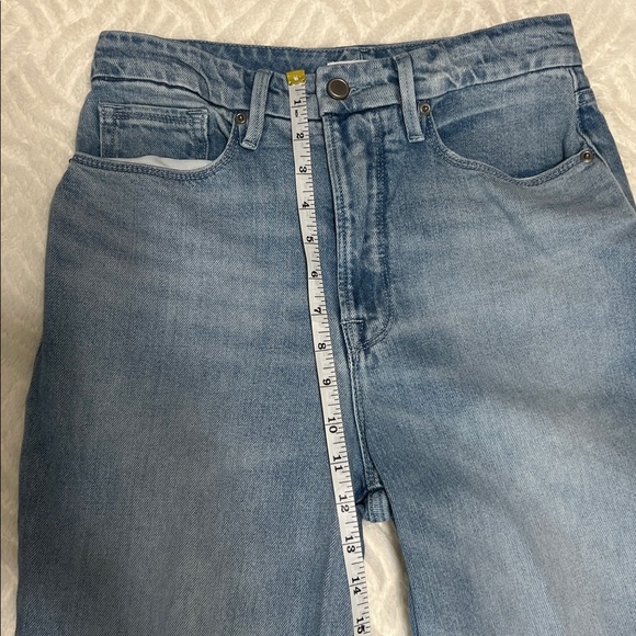Good American Good Boy High Waist Side Slit Raw Hem Jeans Size 27 - Picture 13 of 16